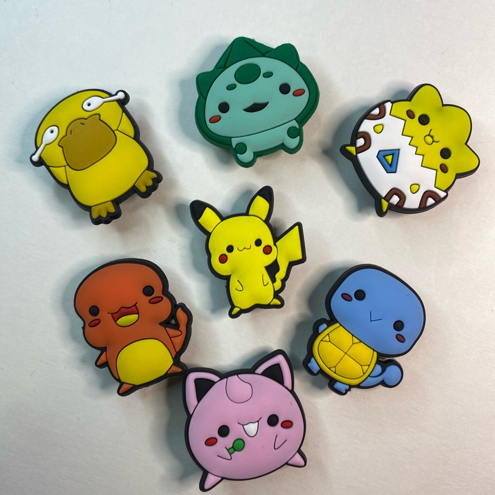 Pack of 7 Pokémon crocs charms